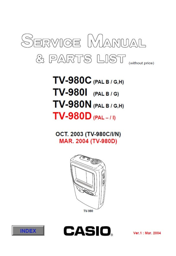 TV-980C, TV-980I, TV-980N, TV-980D Ver.1